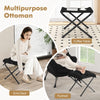Lazy Chair with Ottoman and Folding Footrest for Living Room-Black