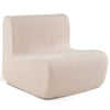 Lazy Floor Sofa Chair with Soft Velvet and Ergonomic Support-Beige