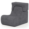Lazy Sofa with Detachable Headrest and Washable Ice Velvet Cover-Grey