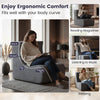 Lazy Sofa with Detachable Headrest and Washable Ice Velvet Cover-Grey