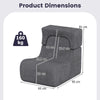 Lazy Sofa with Detachable Headrest and Washable Ice Velvet Cover-Grey
