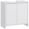 HOMCOM Under Sink Bathroom Cabinet, Freestanding Under Sink Cabinet with 2 Doors and Shelf for Basin without or with Pedestal, White