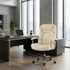 Leather Office Chair with Rocking Mode and Armrests-Beige