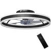 HOMCOM Ceiling Fan with Light and Remote, LED Mount Ceiling Fan with 3 Colour Temperatures, 6 Speed, 50 cm, Black