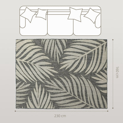 HOMCOM UV Resistant Indoor & Outdoor Area Rug in Grey