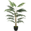 HOMCOM Artificial Fern Topiary Tree, Realistic Artificial Plant in Cement Pot, Fake Plant, 120cm