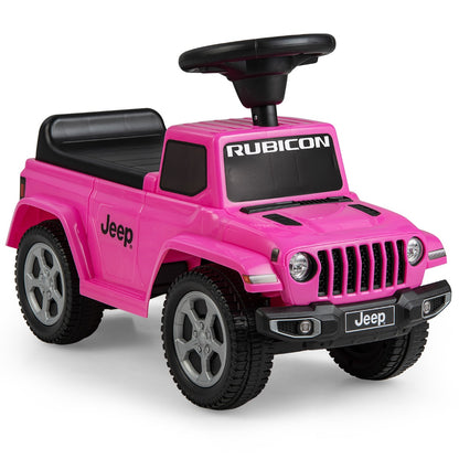 Licensed Jeep Ride On Push Car in pink with black steering wheel and wheels