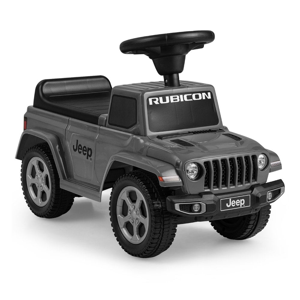 Licensed Jeep Ride On Push Car with steering wheel and engine sound in grey