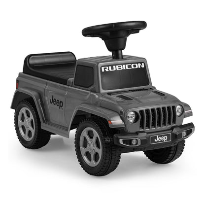 Licensed Jeep Ride On Push Car with steering wheel and engine sound in grey