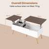Lift Top Coffee Table Modern Center Table with 2 Hidden Storage Compartments-Walnut