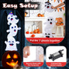 4 FT Lighted Stacked Ghosts with 120 LED Lights and 4 Metal Ground Stakes