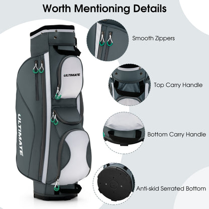 Close-up details of the golf cart bag