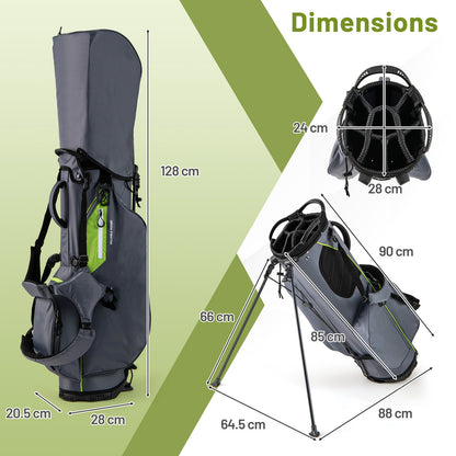 Dimensions diagram for the golf stand bag showing height and width measurements