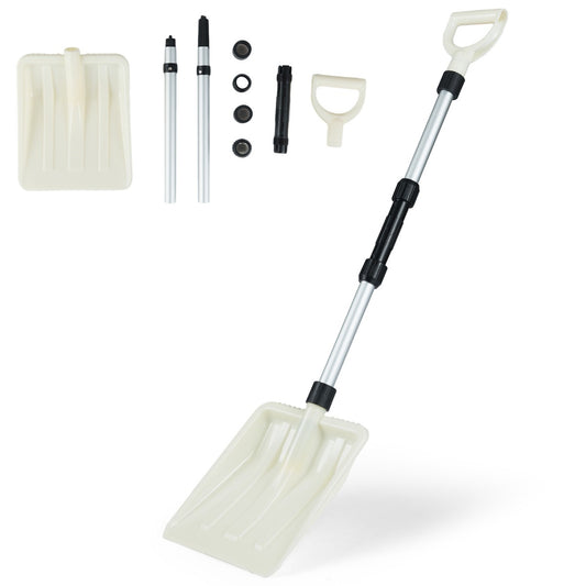 Lightweight Transfer Shovel with ergonomic handle and heavy-duty aluminum pole in white
