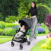 Lightweight Foldable Baby Stroller with Adjustable Backrest and Canopy-Grey