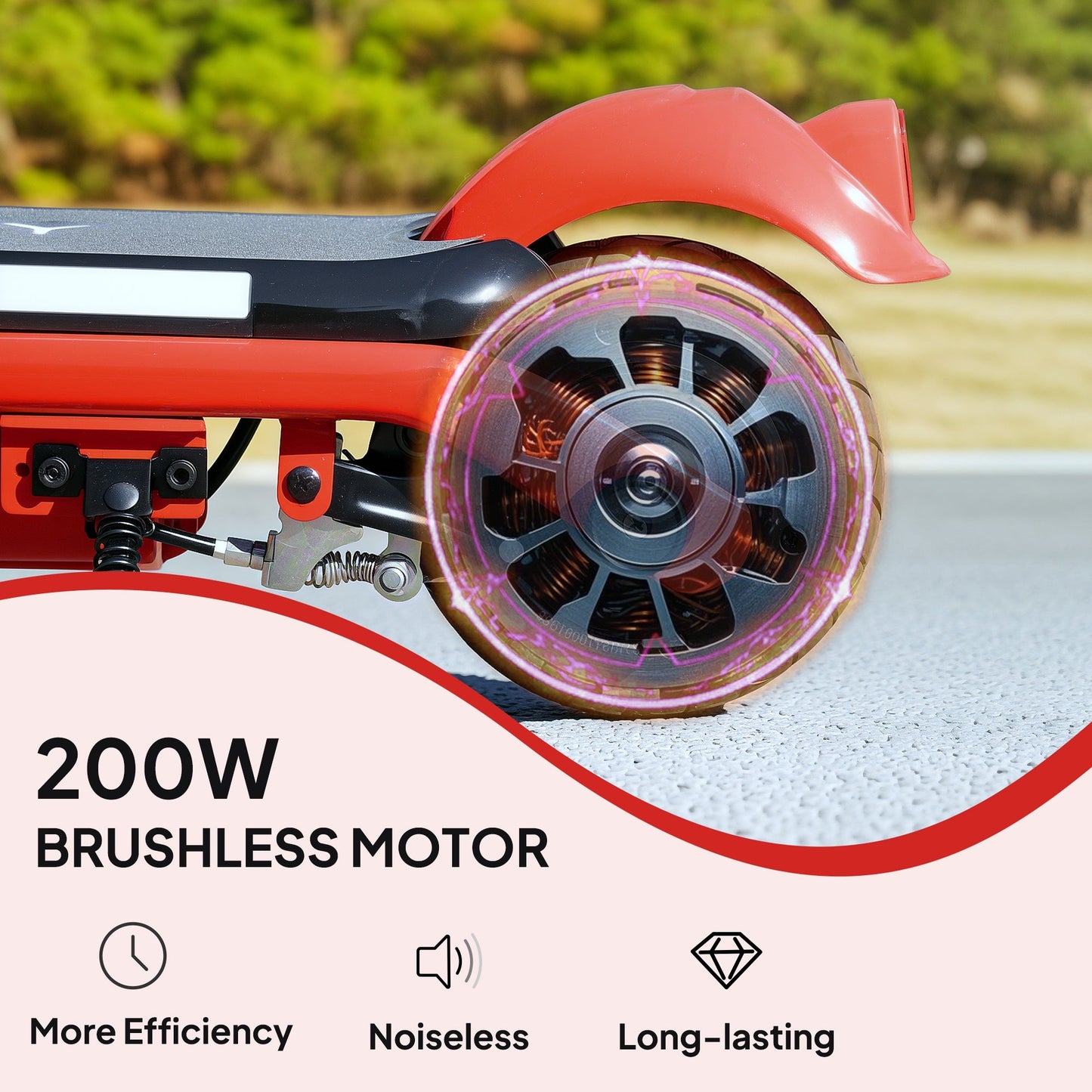 AIYAPLAY Electric Scooter for Kids Ages 6-14, with Dual Brakes, Flash Wheel and Colourful Light, Kids Electric Scooter E Scooter, Up to 12 KM/H & 10 KM, Red