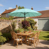 Outsunny 2 m Shanghai Garden Parasol Umbrella with 16 Fibreglass Ribs, Outdoor Parasol Sun Shade with Crank & Tilt, Turquoise