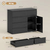 HOMCOM Modern Chest Of Drawers, 5 Drawer Dresser with Adjustable Shelf, Soft-Close Door, Black