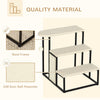PawHut Three-Step Pet Stairs, with Sisal Scratching Board, Toy Hanging Ball, Steel Frame