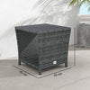 Outsunny Side Table 2-Tier Outdoor Coffee Table with Storage Shelf PS Wood Slat Top/Grey