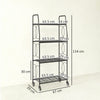 Outsunny 4-Tier Metal Plant Stand, Heavy Duty Ladder Shelf Potted Plants Display Rack with Lockable Wheels