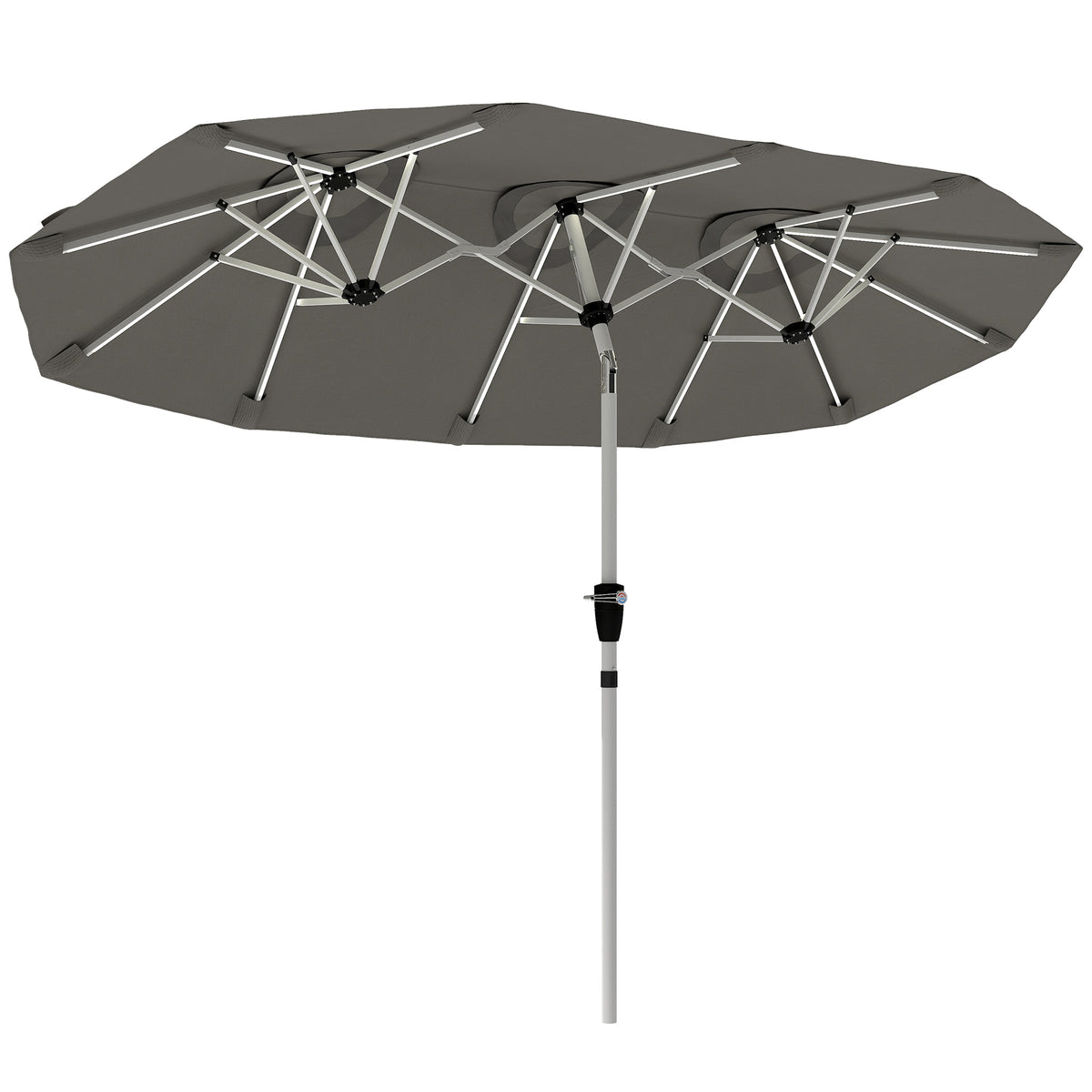 Outsunny 3 m Double-Sided Garden Parasol in Grey