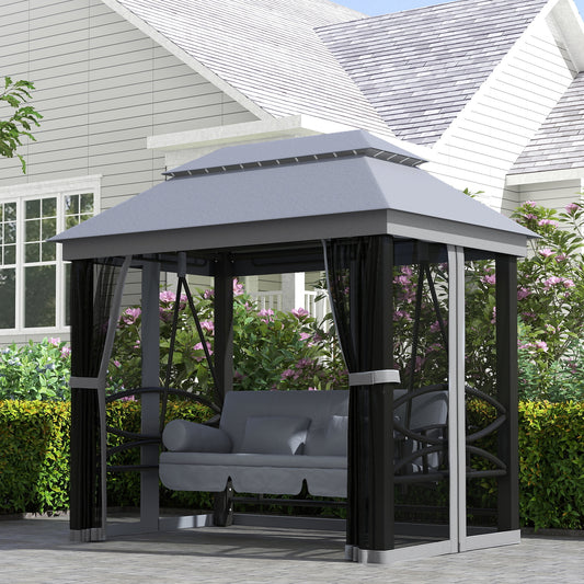 Outsunny 3 Seater Swing Chair in Grey