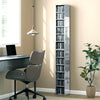 HOMCOM Set of 2 CD Media Display Shelf Unit Tower Rack with Adjustable Shelves, High Gloss Grey