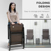 Outsunny Set of Two Folding Garden Chairs, with Seven-Position Adjustable Backs - Brown