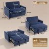 HOMCOM 2 Seater Sofa Bed, 3-in-1 Convertible Pull Out Sleeper Sofa with Clik-Clack Adjustable Backrest, Dark Blue