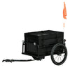HOMCOM 65L Steel Frame Bike Trailer Storage Box - Black
