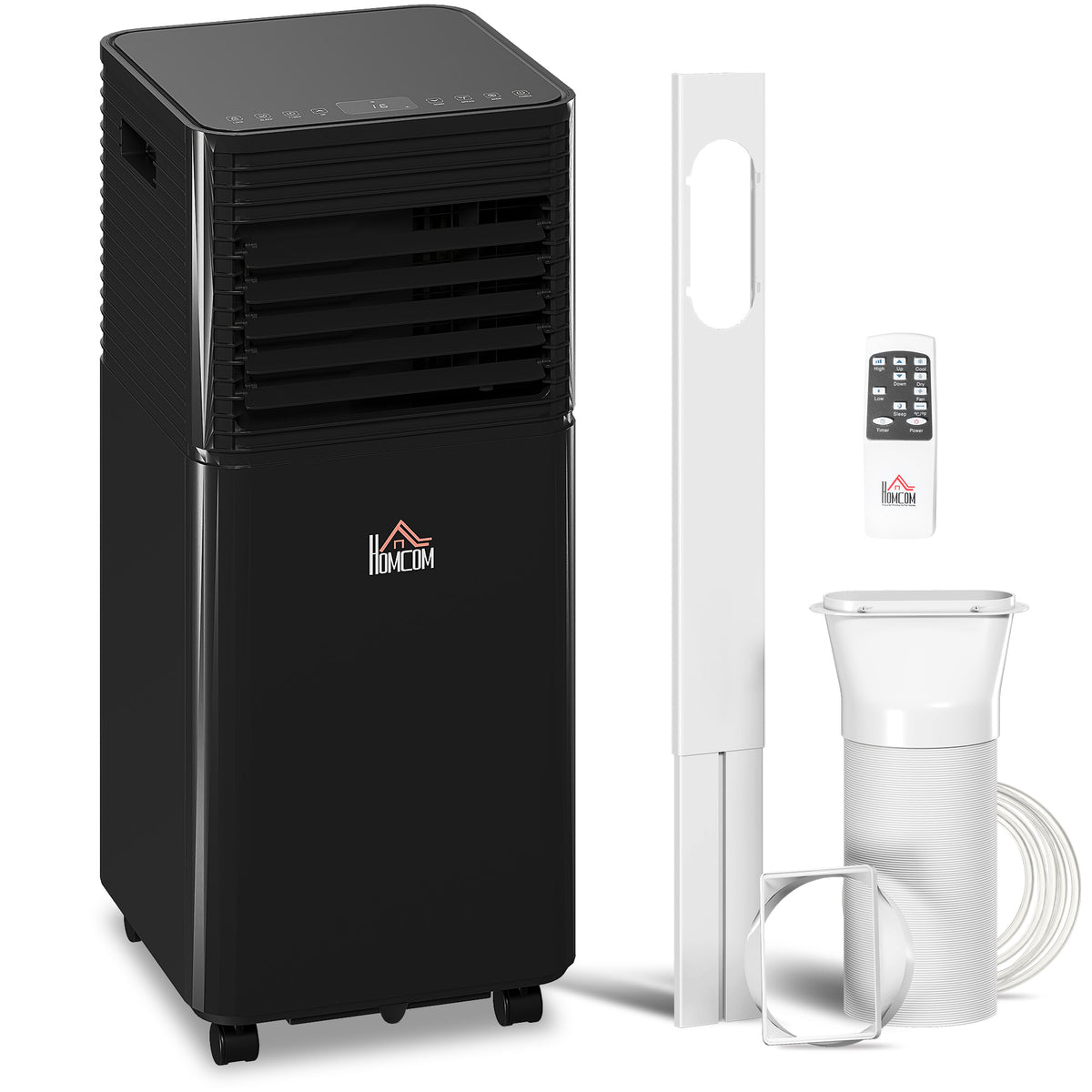 7000 BTU 4-In-1 Portable Air Conditioner Unit Cooling Dehumidifying Ventilating in Black