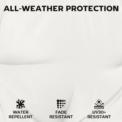 Outsunny Outdoor Seat Cushions Set of 2 with Ties, Waterproof Garden Seat Pads, Cream White