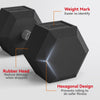 HOMCOM 20KG Single Rubber Hex Dumbbell Portable Hand Weights Dumbbell Home Gym