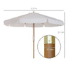 Outsunny 3.3m Elegant Wooden Parasol - Cream