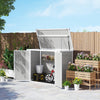 Outsunny 4.7 x 2.5FT Garden Shed, Lockable Outdoor Storage with Openable Lid, Small Shed for 2 Trash Cans, Tools, Patio, Light Grey