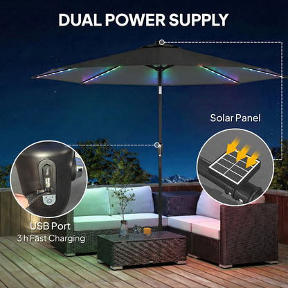 Outsunny 3 m Garden Parasol Umbrella in Grey