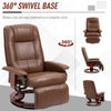 HOMCOM Faux Leather Armchair, with 145Â° Reclining Back and Footrest - Brown