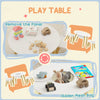AIYAPLAY 3-Piece Kids Activity Table Set with Centre Mesh Bag, Bear-Shaped Backrest, for Arts and Crafts, Reading, White