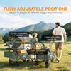 Outsunny Folding Trolley Cart Storage Wagon Beach Trailer 4 Wheels with Handle Overhead Canopy Cart Push Pull for Camping, Green