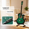 HOMCOM 38 Inch Acoustic Electric Guitar, Beginner Junior Adult Guitar Gloss Finish with Carrying Case - Dark Green