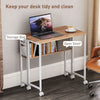 HOMCOM 80 cm Drop Leaf Writing Work Desk - Natural Wood Finish