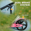 AIYAPLAY Kids Scooter with Four-Level Adjustable Handlebar, Dual Brake System, 200mm Wheels, ABEC-7 Bearings, Pink