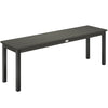 Outsunny 2 Seater Garden Bench, Outdoor Bench Loveseat with Wood-Effect Slatted Seat and Steel Frame for Patio, Park, Grey