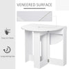 HOMCOM Space-saving Drop Leaf Table, Folding Dining Table for Small Space, Kitchen, Dining Room, White