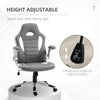 Vinsetto Computer Gaming Chair, Office Desk Swivel Chair, PU Leather Racing Chair with 90  Flip-up Armrest, Adjustable Height and Rolling Wheels, Grey