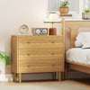 HOMCOM Dresser for Bedroom 3 Drawer Chest of Drawers with Steel Frame for Living Room in Oak