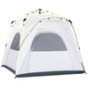Outsunny 4 Person Automatic Camping Tent, Outdoor Pop Up Tent, Portable Backpacking Dome Shelter, Light Grey