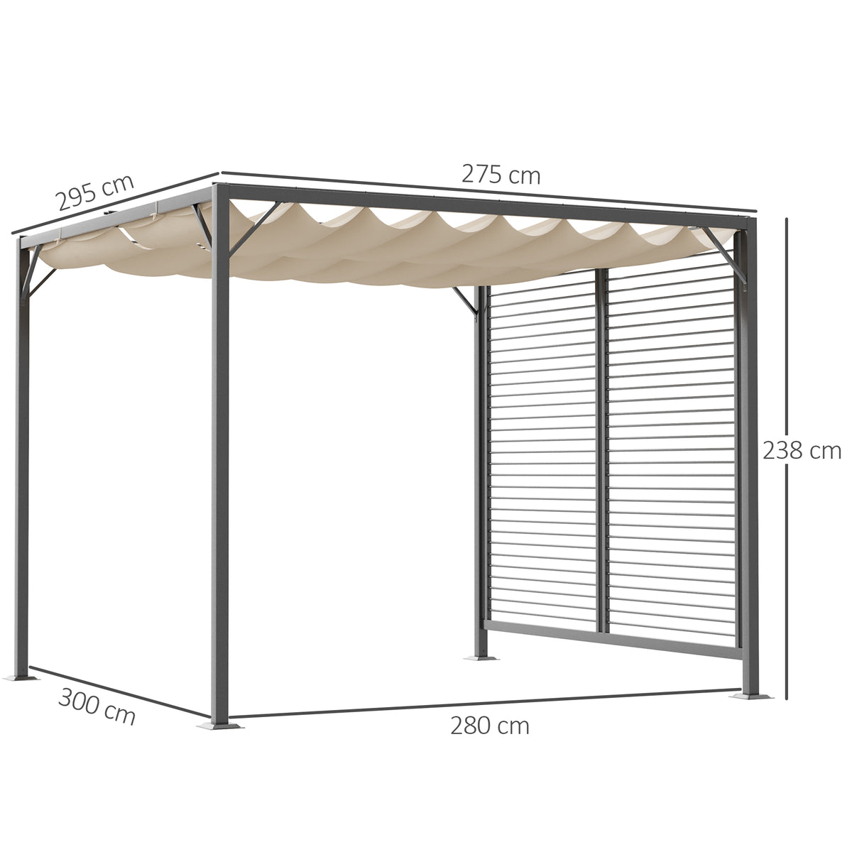 Outsunny Metal Pergola in Beige