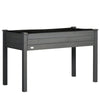 Outsunny Raised Bed for Garden, Wooden Elevated Planter Box with Bed Liner, for Flower Vegetable Herb, Dark Grey